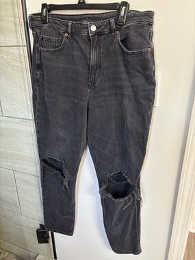 American Eagle Outfitters Black Jeans with Subtle Fading